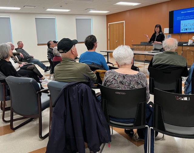 IIB Director of International Exchanges and Education, May Shogan presents the initial session at the Erie County Senior Services’ University Express lifetime learning program